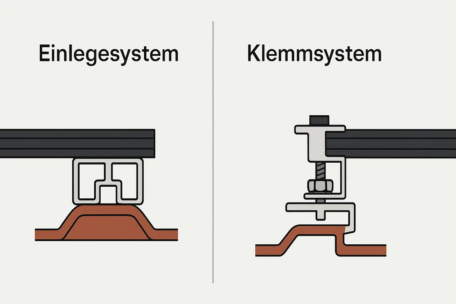 Einlegesystem oder Klemmsystem für Ziegeldach wählen