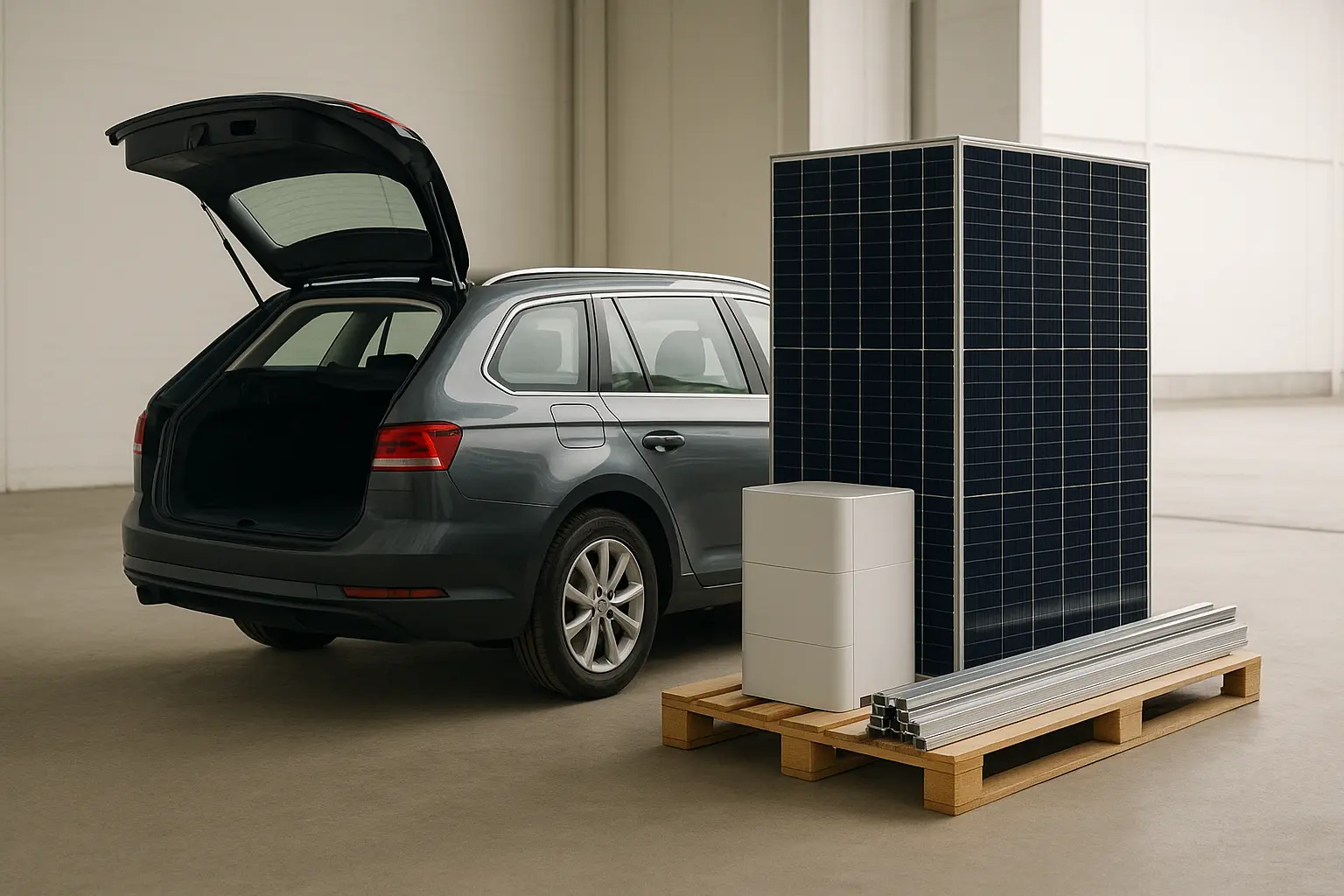 Passt eine 10-kWp PV-Anlage in einen Kombi sicher transportieren