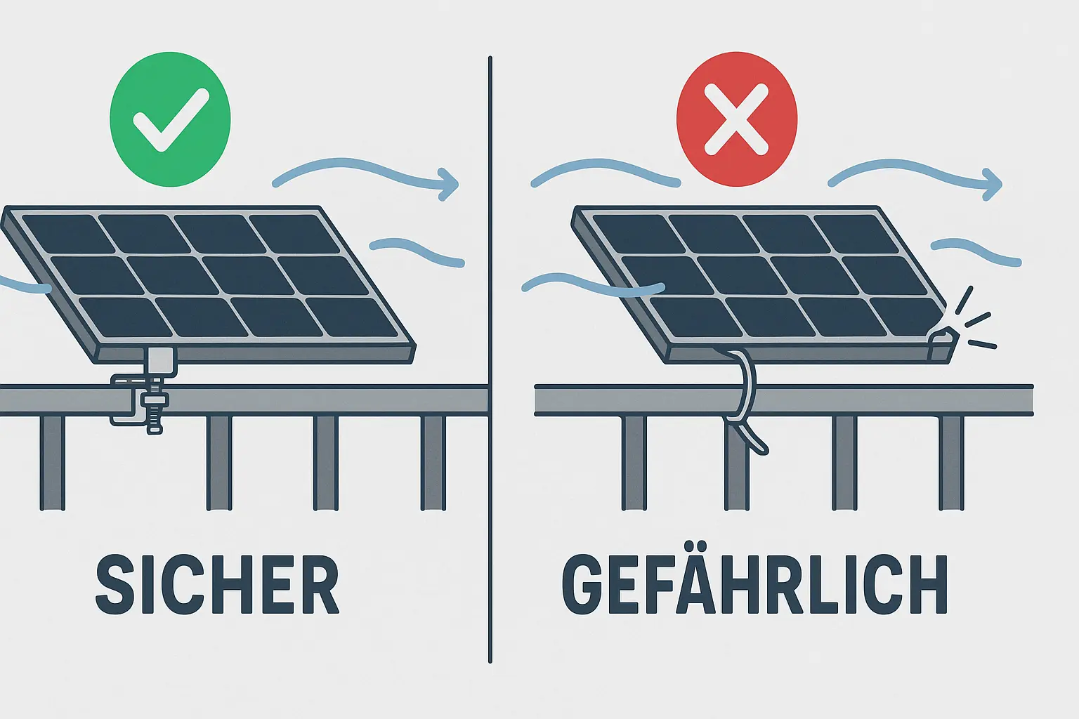 Sturmsichere Befestigung für Balkonkraftwerke im Jura-Gebiet