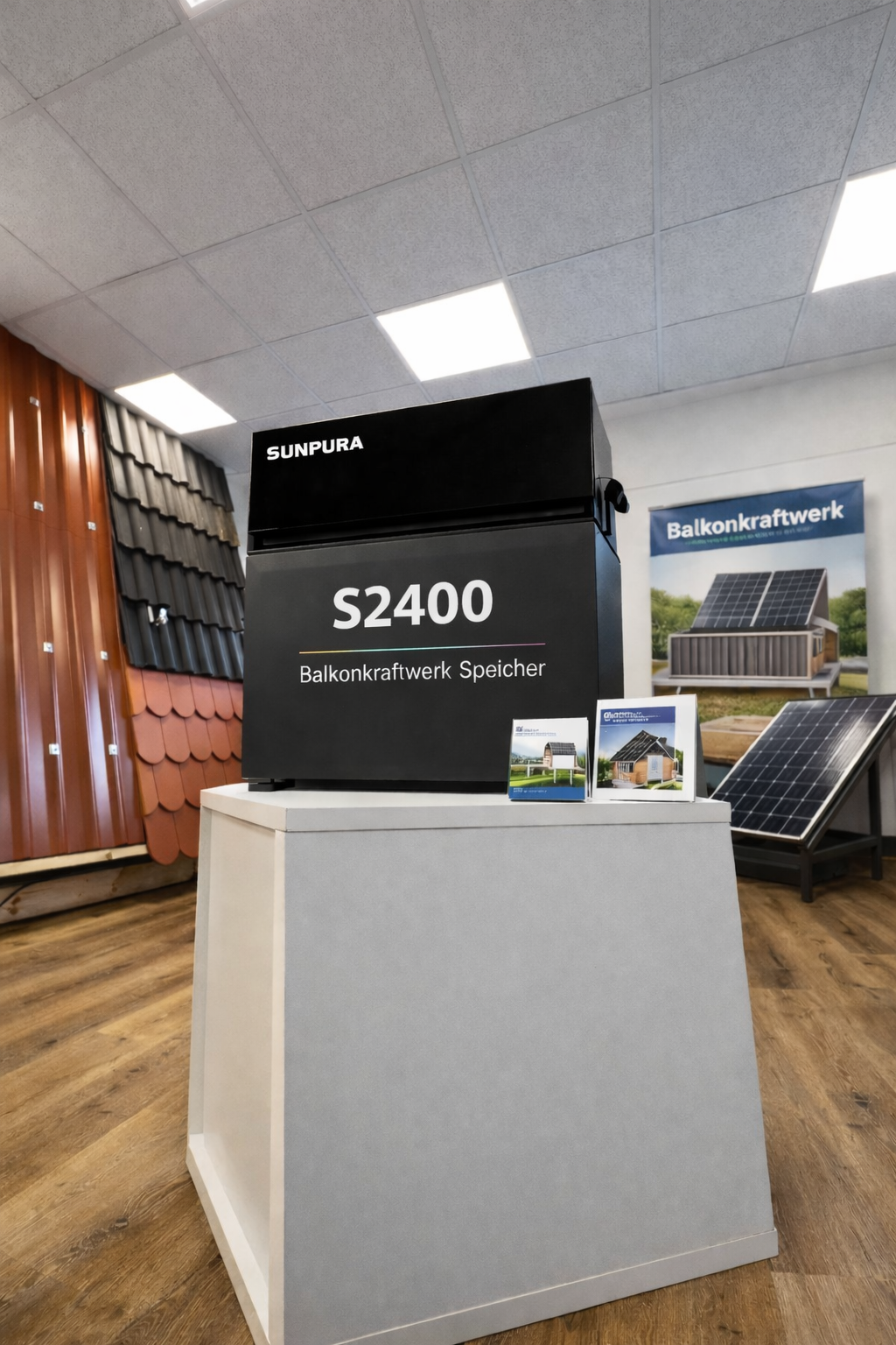 Balkonkraftwerk und Zubehör im Showroom – Jurasol Hilpoltstein