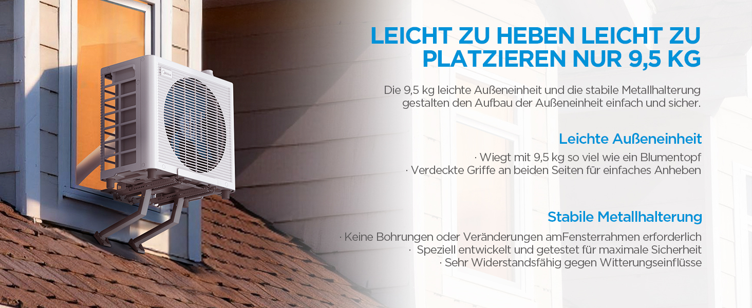 Midea PortaSplit Cool Außengerät mit Fensterhalterung
