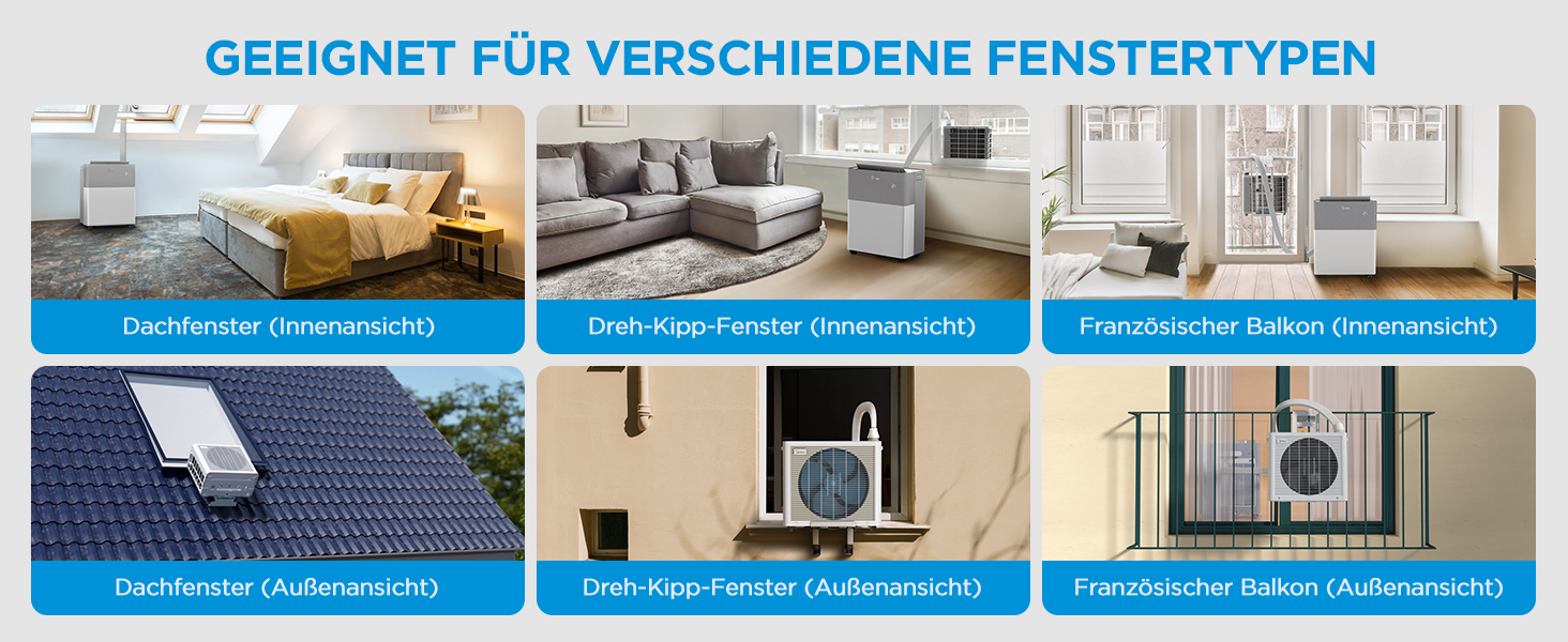 Midea PortaSplit Cool Anwendung in Wohnung oder Dachgeschoss