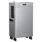 Preview: Zendure SolarFlow 4000 Mix Pro Stromspeicher in Silber, Schrägansicht mit Anschlussfeld und Rollen