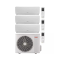Preview: Tosot PULAR Multisplit Klimaanlage 3 Räume Set mit Außengerät und drei weißen Innengeräten