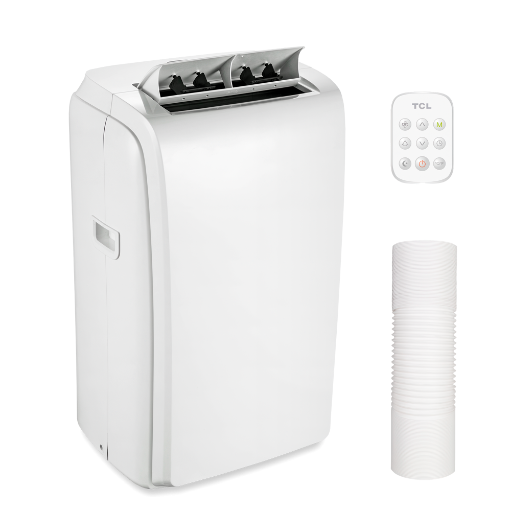 TCL mobile Klimaanlage TAC-12CHPB/KW mit Heizfunktion, weiß, mit Fernbedienung und Abluftschlauch