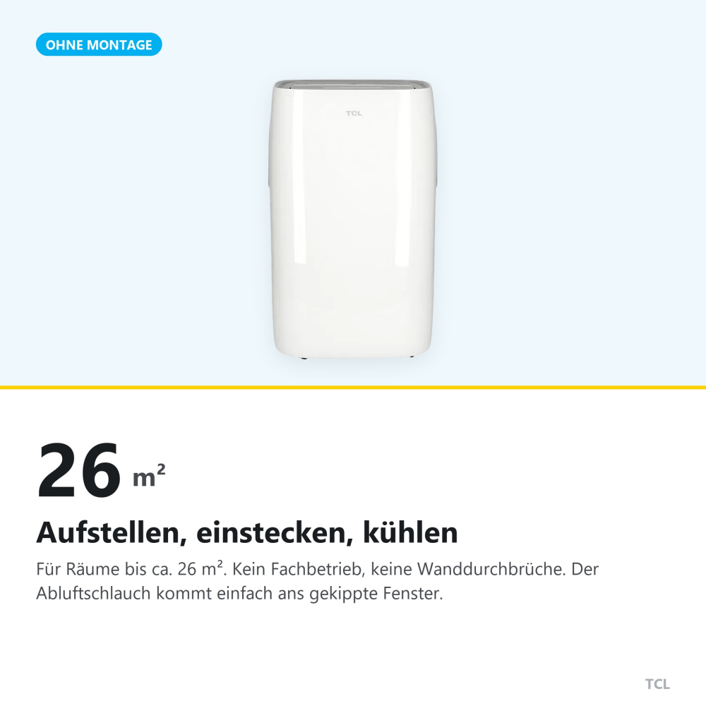 Preview: Aufstellen, einstecken, kühlen: 26 m²