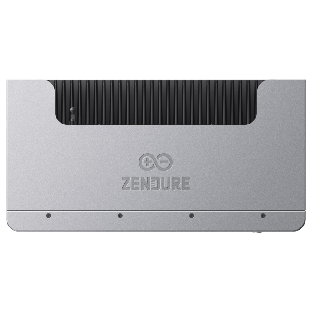 Oberseite des Zendure SolarFlow 4000 Mix Pro mit Zendure Logo und Kühlrippen