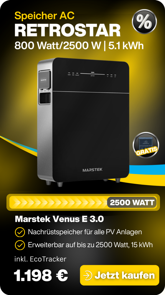 Marstek Venus E 5120 Wh AC Balkonkraftwerk Speicher - JurSol Storage Retro