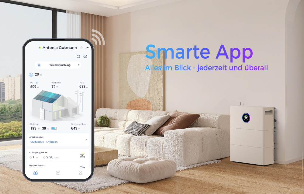 GoodWe ESA Athena Balkonkraftwerk Speicher Set 2000 Watt - 5.76 kWh - Doppelglas - JurSol Storage Mini - Kopie