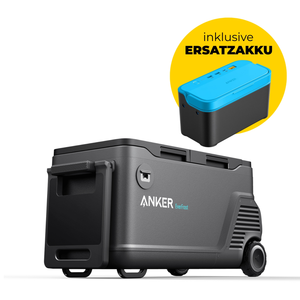 Anker EverFrost Akku-Kühlbox 50 mit dem im Lieferumfang enthaltenen Ersatzakku