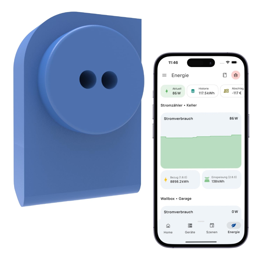 EcoTracker Energiezähler am Stromzähler, misst PV-Überschuss für AC ELWA 2