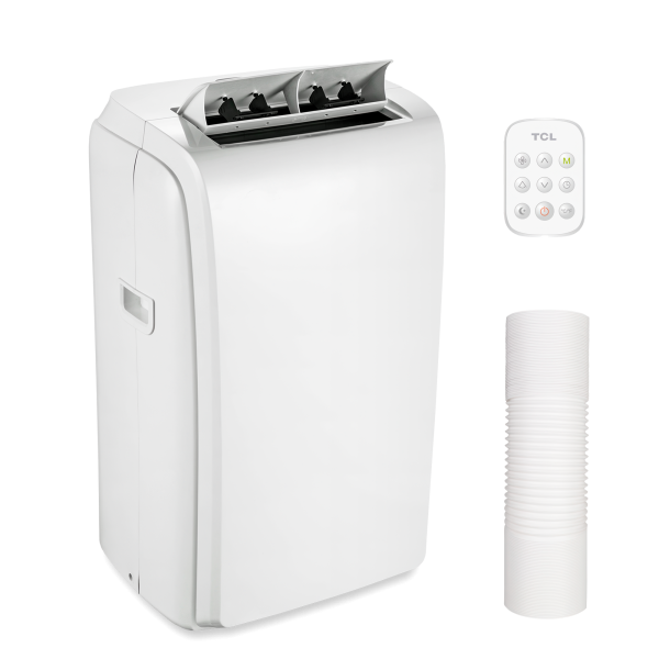 TCL mobile Klimaanlage TAC-12CHPB/KW mit Heizfunktion, weiß, mit Fernbedienung und Abluftschlauch