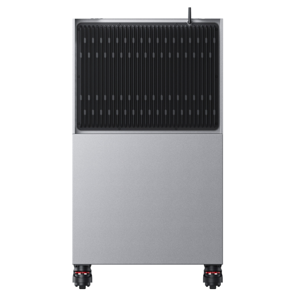 Rückseite des Zendure SolarFlow 4000 Mix Pro mit schwarzem Kühlkörper