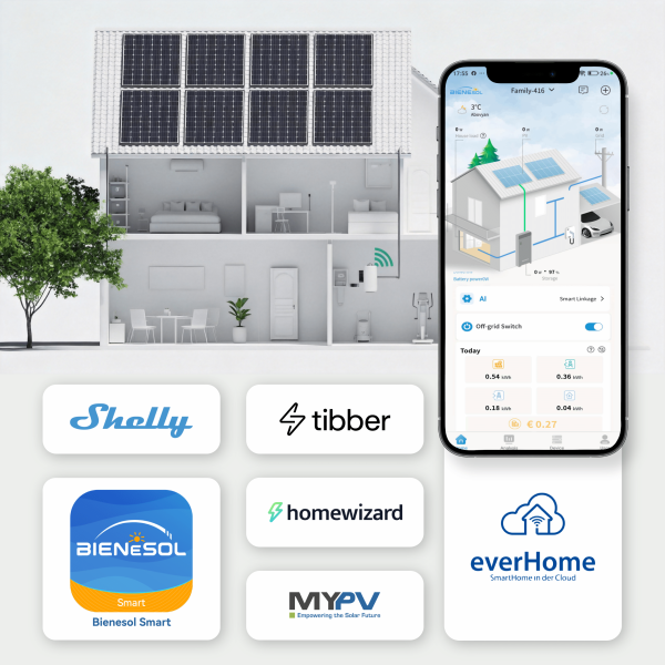 Bienesol CUBE 5200 All-in-One Balkonkraftwerk Speicher SET 2000 Watt - 5.12 kWh - Doppelglas - JurSol Storage Mini