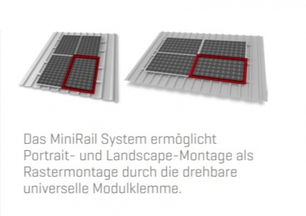Trapezblech Aufständerung für 1 Solarmodule - Mini Five -