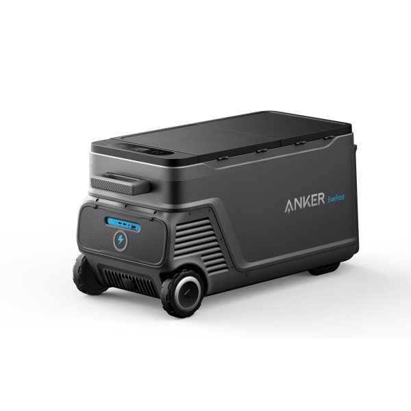 Anker EverFrost Akku-Kühlbox 50 Ansicht mit Bedienfeld und Akkufach